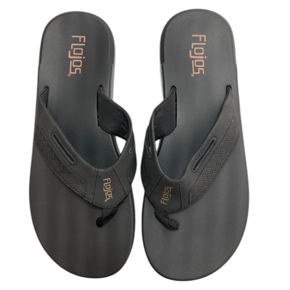 NWT Flojos Black Memory Foam Flip Flop Sandals - Picture 1 of 3